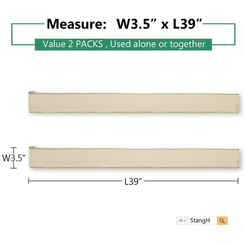 StangH Flexible Cable Management Sleeve with Zipper - Extendable Cord Organizer System Wrap Wire Cable Cover Sleeve Holder, Keep Home & Office Clean Safe Protector for TV/Media, Beige, 39 Inches, 2 Pcs - Image 2